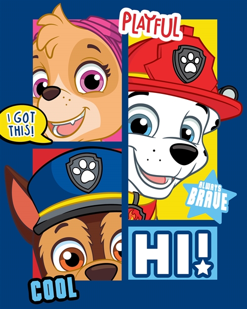 Børnetæppe - Paw Patrol og hans hvalpevenner - 100x140 cm - Blødt fleece tæppe - Borg Living